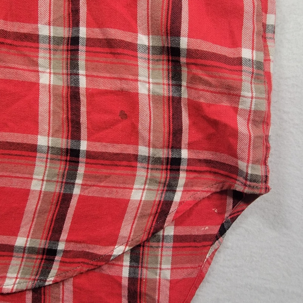 Denim & Supply Ralph Lauren Plaid Shirt Womens Large Red Cotton Button Down Fit - Picture 8 of 10